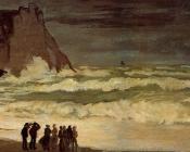 克劳德 莫奈 : Rough Sea at Etretat